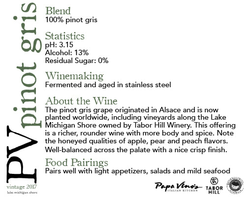 Papa Vino's Pinot Gris Information